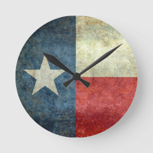 The Lone Star Flag Runde Wanduhr