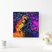 The Lonely Bird 4: Liquid Art Style Quadratische Wanduhr (Zuhause)