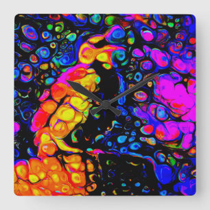 The Lonely Bird 4: Liquid Art Style Quadratische Wanduhr
