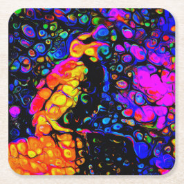 The Lonely Bird 4: Liquid Art Style Rechteckiger Pappuntersetzer