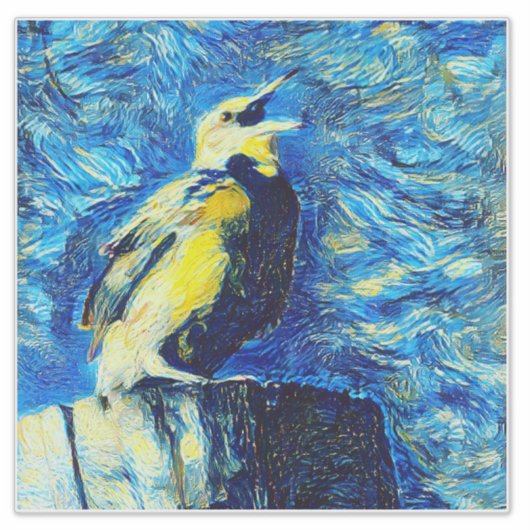 The Lonely Bird VanGogh Style Aufkleber (Vorderseite)