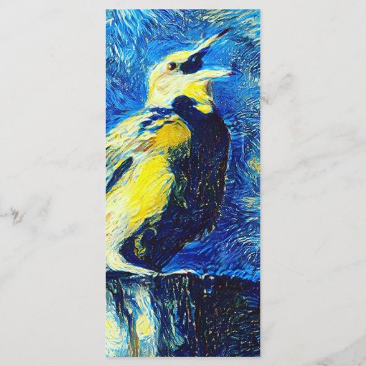 The Lonely Bird VanGogh Style Lesezeichen Menükarte (Rückseite)