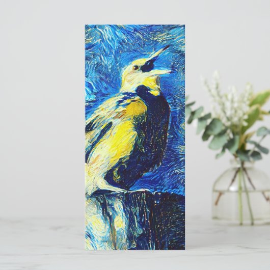 The Lonely Bird VanGogh Style Lesezeichen Menükarte (Stehend Vorderseite)
