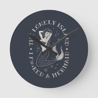 The Lonely Island Mermaid Runde Wanduhr