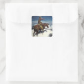 "The Lonely Vigil" von W. Herbert Dunton Quadratischer Aufkleber (Tasche)