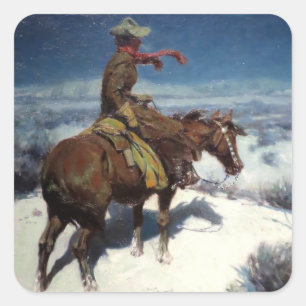 "The Lonely Vigil" von W. Herbert Dunton Quadratischer Aufkleber