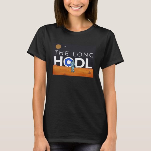 The Long Hodl, Chainlink To The Moon Crypto Item B T-Shirt (Vorderseite)