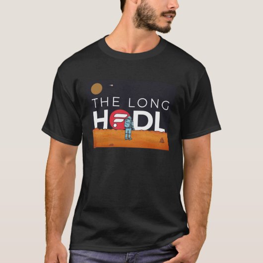 The Long Hodl, Flare To The Moon Crypto Item Bear T-Shirt (Vorderseite)