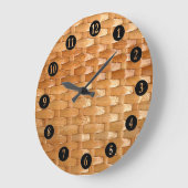 The Look of Lacquer Wicker Basketweave Große Wanduhr (Winkel)