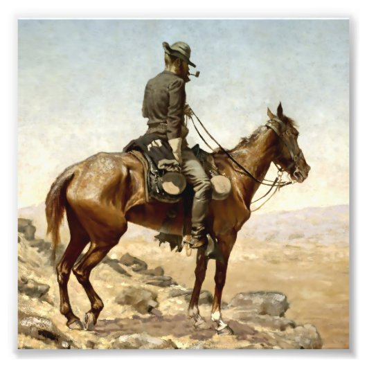 "The Lookout" Cowboy Art von Frederic Remington Fotodruck (Vorne)