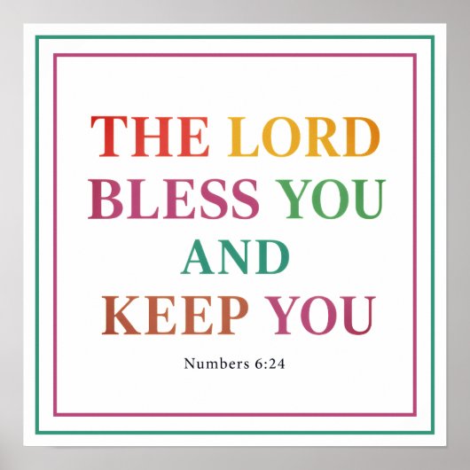 The Lord Bless You And Keep You Bold Numbers 6 24 Poster (Vorne)
