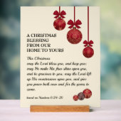 THE LORD BLESS YOU Christian Christmas Blessing Acrylschild (Neutral)