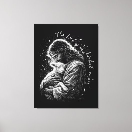 The Lord is my Shepard. Psalm 23. Leinwanddruck (Vorderseite)