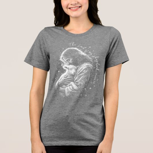 The Lord is my Shepard. Psalm 23. Tri-Blend Shirt (Vorderseite)