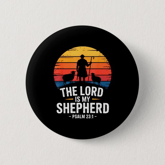 The Lord Is My Shepherd Psalm 23_1 Bible Verse  Button (Vorderseite)