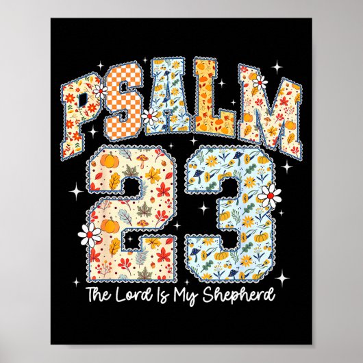 The Lord Is My Shepherd Psalm 23 Christian Bible V Poster (Vorne)