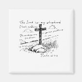 The Lord Is My Shepherd Psalm 23 Cross Meadow  Magnet (Vorne)
