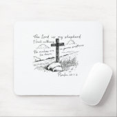 The Lord Is My Shepherd Psalm 23 Cross Meadow Mousepad (Mit Mouse)