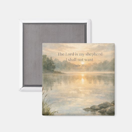 The Lord Is My Shepherd Scripture Psalm 23:1 Faith Magnet (Vorderseite/Rückseite)