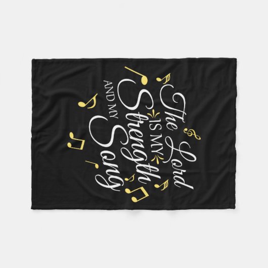 The Lord Is My Strength And My Song Christian Jesu Fleecedecke (Vorderseite (Horizontal))