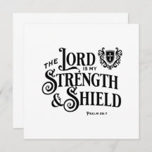 The Lord is My Strength Scripture Flat Note Card