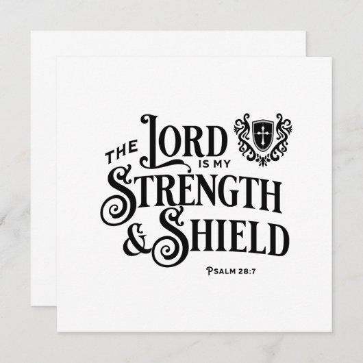 The Lord is My Strength Scripture Flat Note Card (Vorne/Hinten)