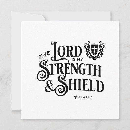 The Lord is My Strength Scripture Flat Note Card (Vorderseite)