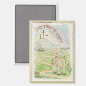 The Lord Is Risen Lamb Magnet (Vorderseite/Rückseite)