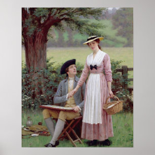 The Lord of Burleigh, Tennyson, 1919 (Öl auf Canva Poster