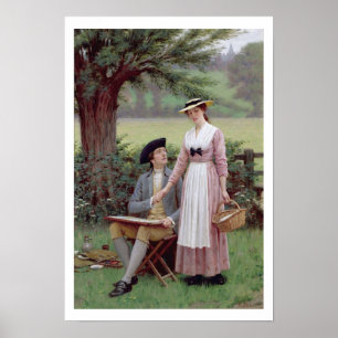 The Lord of Burleigh, Tennyson, 1919 (Öl auf Canva Poster