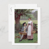 The Lord of Burleigh, Tennyson, 1919 (Öl auf Canva Postkarte (Vorne/Hinten)