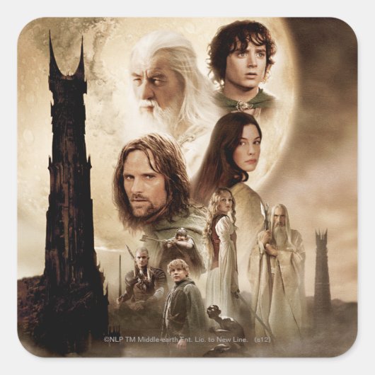 The Lord of the Rings: The Two Towers Movie Poster Quadratischer Aufkleber (Vorderseite)