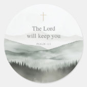 The Lord Will Keep You – Psalm 121 Christian Faith Runder Aufkleber (Vorderseite)
