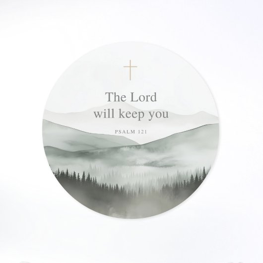 The Lord Will Keep You – Psalm 121 Christian Faith Runder Aufkleber