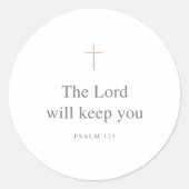 The Lord Will Keep You – Psalm 121 Scripture Runder Aufkleber (Vorderseite)