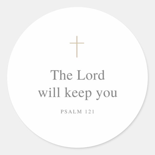 The Lord Will Keep You – Psalm 121 Scripture Runder Aufkleber (Vorderseite)