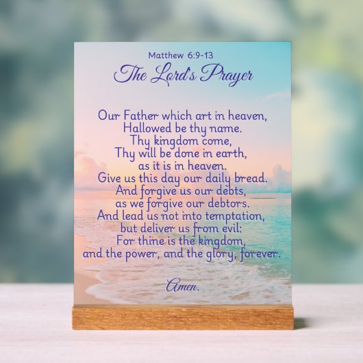 The Lord's Prayer Acrylschild (Neutral)