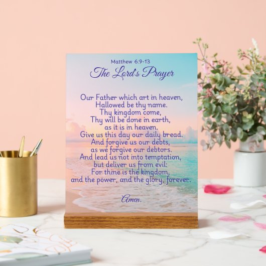 The Lord's Prayer Acrylschild (Hochzeit)