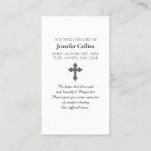 The Lord's Prayer and Purple Blue Green Visitenkarte (Rückseite)