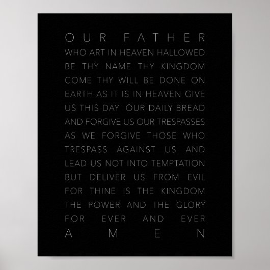 The Lord's Prayer Black Poster (Vorne)