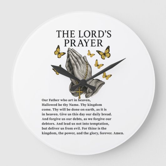 The Lord's Prayer Große Wanduhr (Vorderseite)