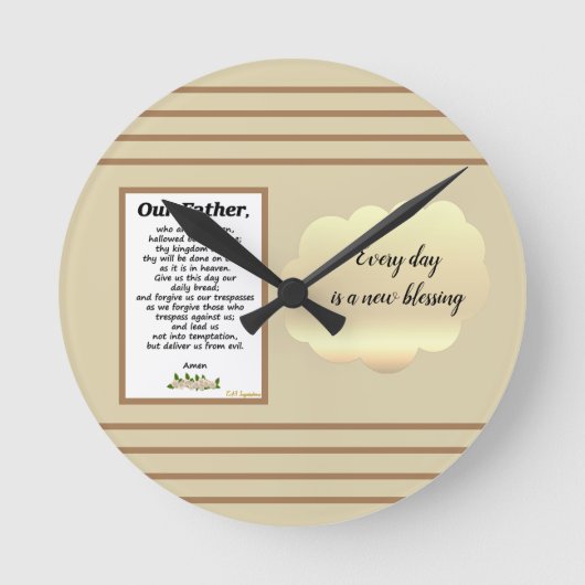The Lord's Prayer Wall Clock Runde Wanduhr (Vorderseite)