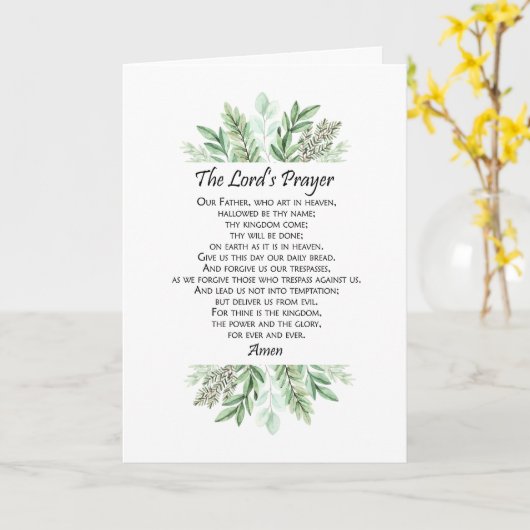 The Lord's Prayer with Greenery ~ Matthew 6:9-13 Karte (Gelbe Blume)