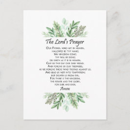 The Lord's Prayer with Greenery ~ Matthew 6:9-13 Postkarte