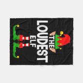 The Loudest Elf Family Christmas Pajama Party  Fleecedecke (Vorderseite (Horizontal))
