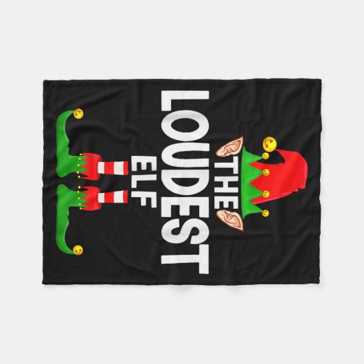 The Loudest Elf Family Christmas Pajama Party  Fleecedecke (Vorderseite (Horizontal))