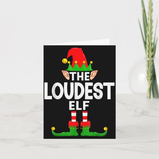 The Loudest Elf Family Christmas Pajama Party  Karte (Vorderseite)