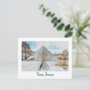 The Louvre Paris Postcard - Vintage Retro-Reise Postkarte