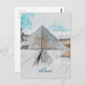 The Louvre Paris Postcard - Vintage Retro-Reise Postkarte (Vorne/Hinten)