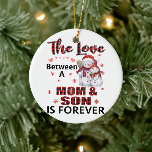 The love between a mom and son keramik ornament (Baum)